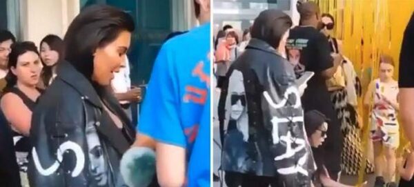 H Kim Kardashian στέλνει μήνυμα με το κινητό της ενώ το παιδί της τρώει το πεζοδρόμιο!
