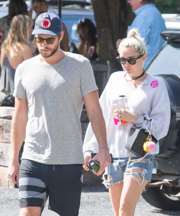 Liam Hemsworth and Miley Cyrus goes for lunch in Byron Bay