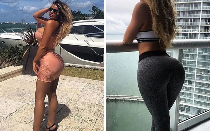 Η Anastasia Kvitko ποζάρει σε εξωτερικό χώρο και σε μπαλκόνι.