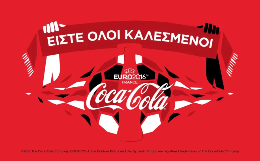 Διαφημιστική αφίσα της Coca-Cola για το UEFA EURO 2016.