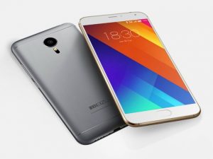 Δύο smartphones Meizu MX6 σε γκρι και χρυσό χρώμα.