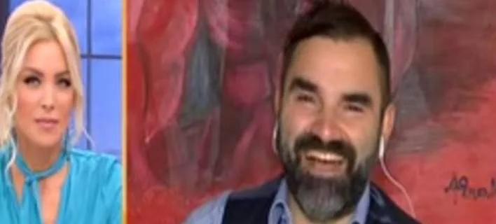 Η Κατερίνα Καινούργιου και ο Νάσος Γουμενίδης σε τηλεοπτική σύνδεση.