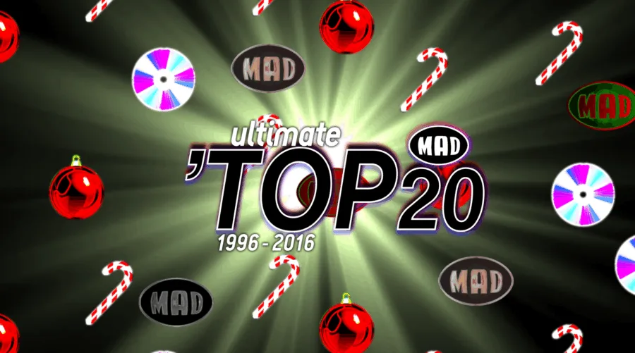 Γραφικό MAD Ultimate TOP 20 1996-2016 με χριστουγεννιάτικα στοιχεία.