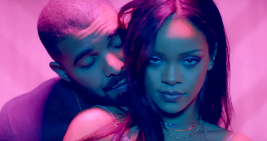 Ο Drake και η Rihanna σε σκηνή από το μουσικό βίντεο του Work.