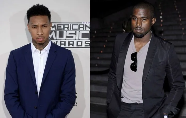 Ο Tyga και ο Kanye West σε κολάζ φωτογραφιών.