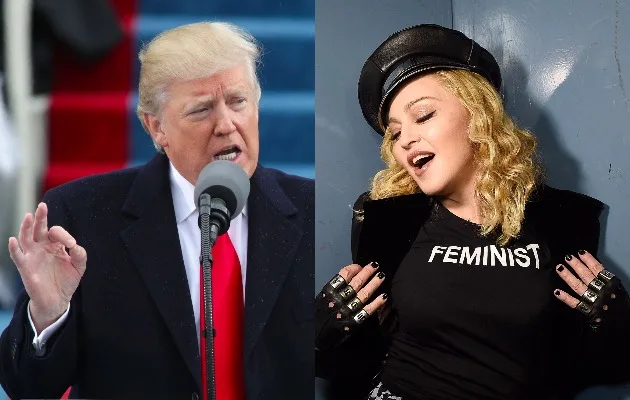 Ο Donald Trump και η Madonna σε κολάζ φωτογραφιών.