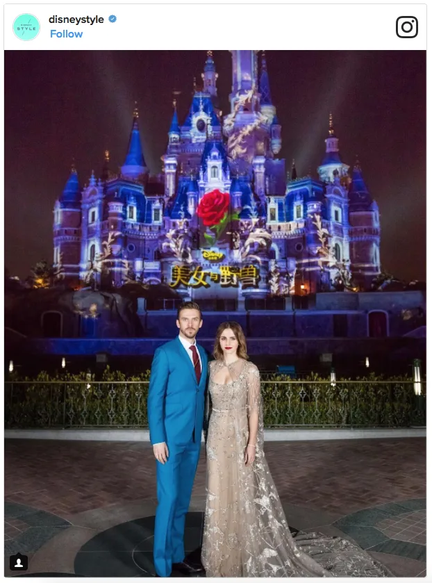 Η Emma Watson και ο Dan Stevens στην πρεμιέρα της ταινίας Η Πεντάμορφη και το Τέρας στη Σανγκάη.