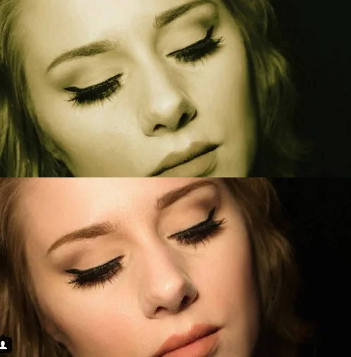 Κοπέλα από τη Σουηδία που μοιάζει με την Adele σε διπλή φωτογραφία.