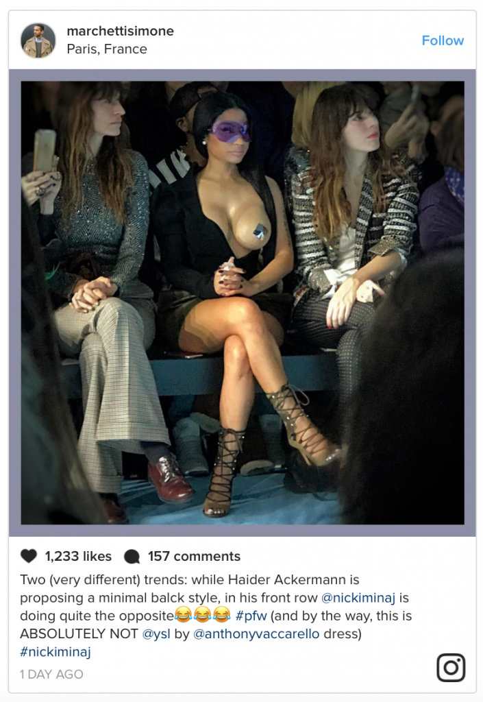 Η Nicki Minaj στην εβδομάδα μόδας στο Παρίσι.