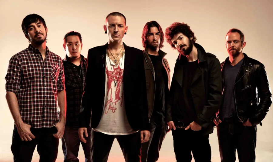 Το συγκρότημα Linkin Park σε ομαδική φωτογραφία.