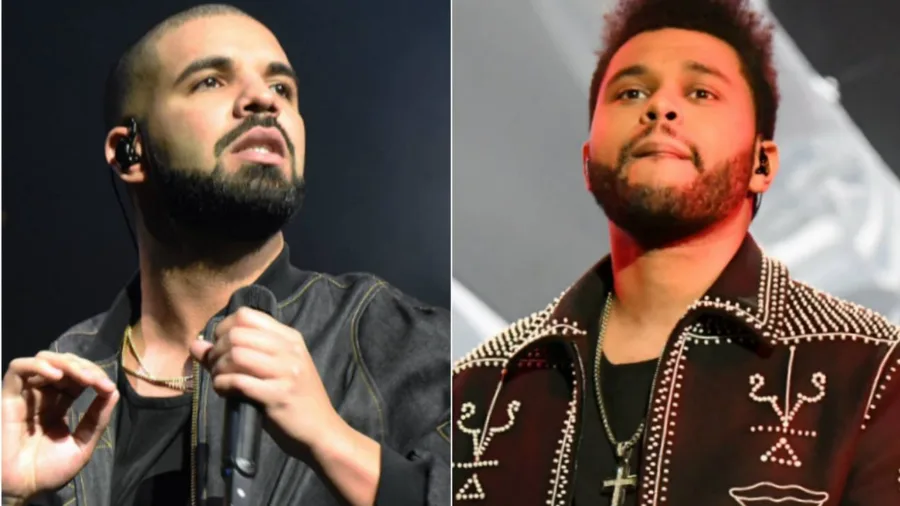 Ο Drake και ο The Weeknd σε κολλάζ φωτογραφιών από συναυλίες τους.