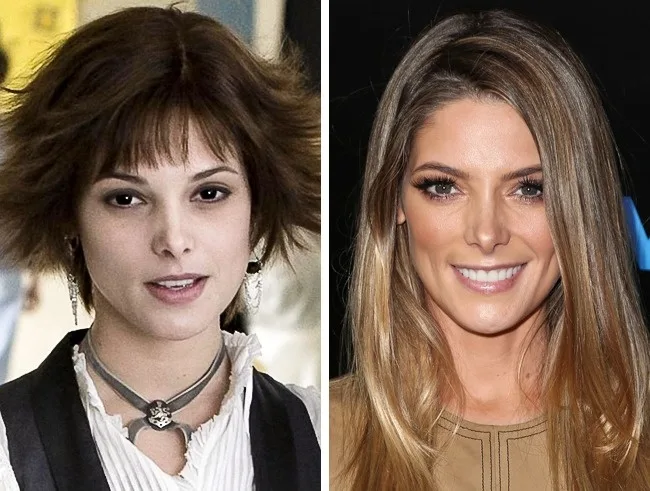 Κολάζ με δύο φωτογραφίες της Ashley Greene από τον ρόλο της στο Twilight και από μεταγενέστερη εμφάνιση.