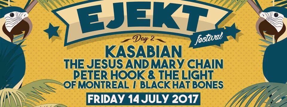 Αφίσα του EJEKT Festival 2017 με τα ονόματα των καλλιτεχνών.