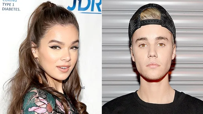 Η Hailee Steinfeld και ο Justin Bieber σε κολλάζ φωτογραφιών.