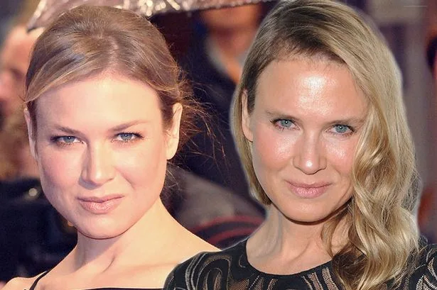 Κοντινό πλάνο της Renee Zellweger σε δύο διαφορετικές χρονικές στιγμές.