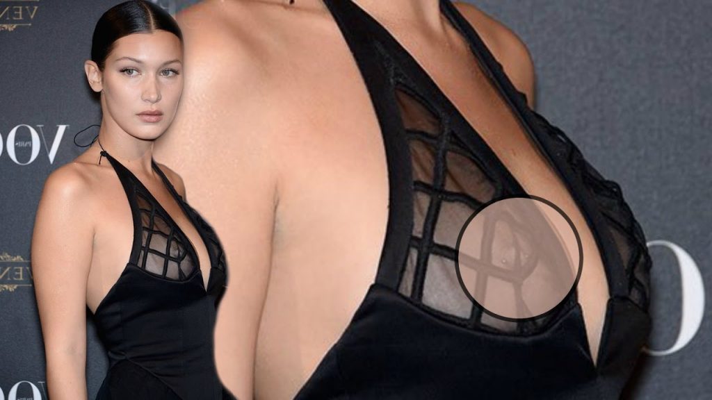 Η Bella Hadid με διακριτικό piercing στο στήθος, μία από τις celebrities που τολμούν να το αναδείξουν.