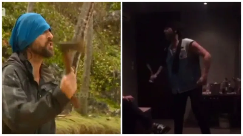 Κολάζ με τον Γιάννη Σπαλιάρα στο Survivor και τον Γιώργο Μαζωνάκη σε εσωτερικό χώρο.