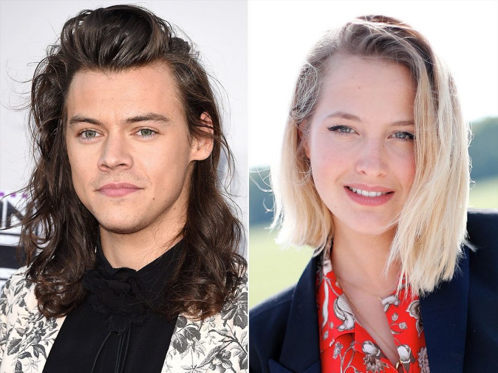 Ο Harry Styles και η Tess Ward σε κολλάζ φωτογραφιών από κοσμικές εμφανίσεις.