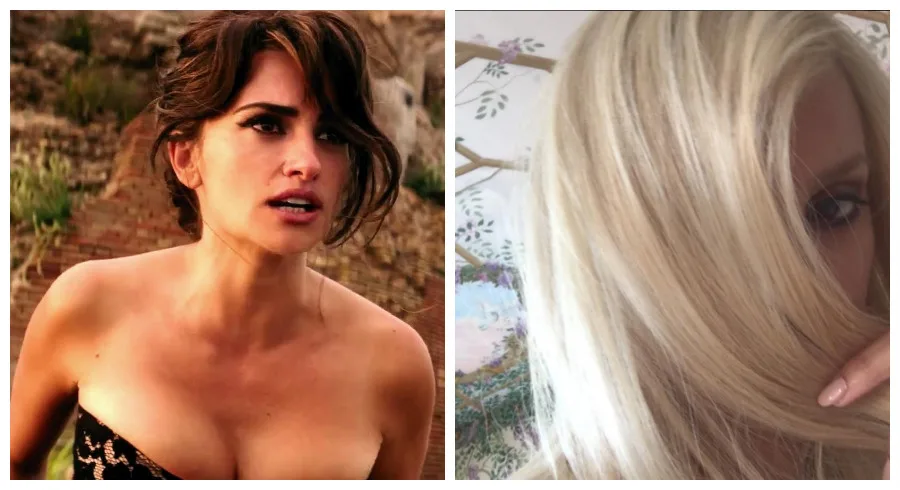 Η Penelope Cruz με καστανά μαλλιά και σε κοντινό πλάνο με ξανθά μαλλιά.