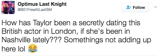 Στιγμιότυπο οθόνης από το Twitter σχετικά με την Taylor Swift.