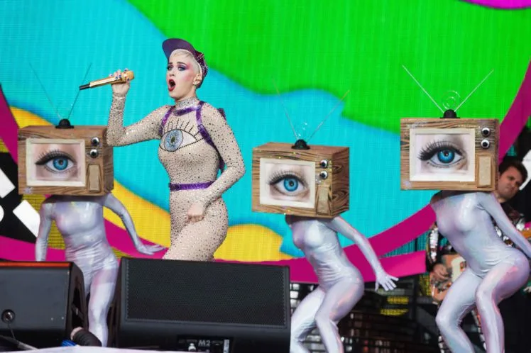 Η Katy Perry στη σκηνή του Glastonbury Festival 2017 στο Worthy Farm της Αγγλίας.
