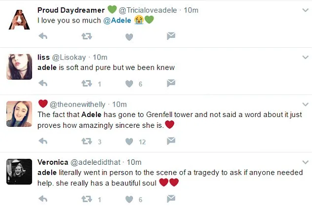 Στιγμιότυπα από το Twitter με σχόλια χρηστών για την Adele.
