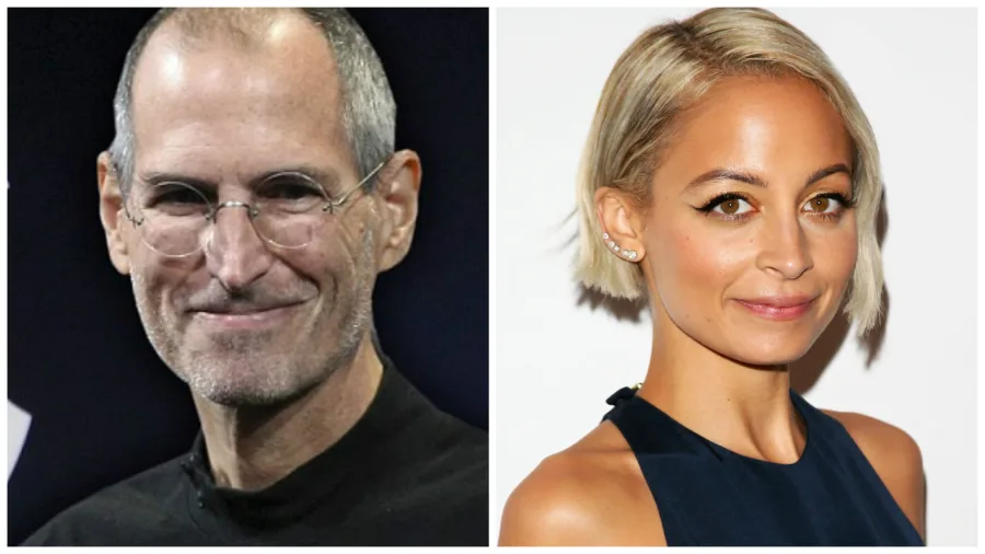 Ο Steve Jobs και η Nicole Richie σε κολλάζ φωτογραφιών.