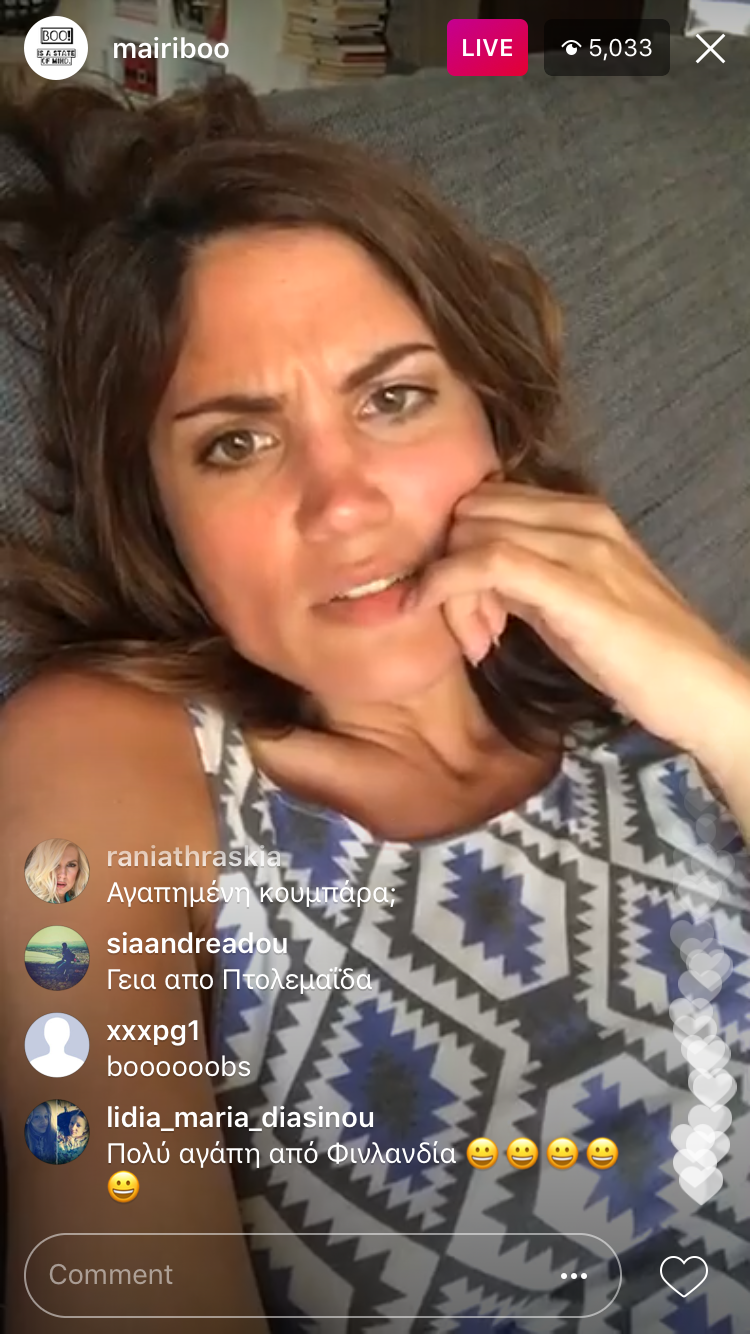Η Μαίρη Συνατσάκη σε Instagram Live