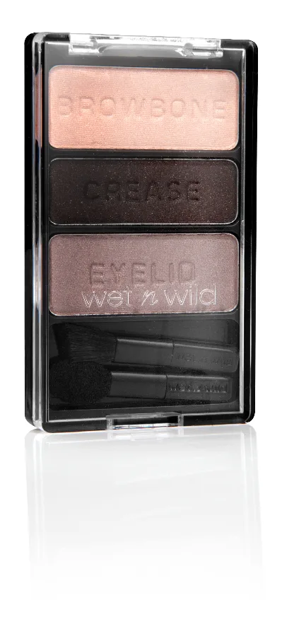 Παλέτα σκιών ματιών Wet n Wild με τρεις αποχρώσεις και πινέλα εφαρμογής.