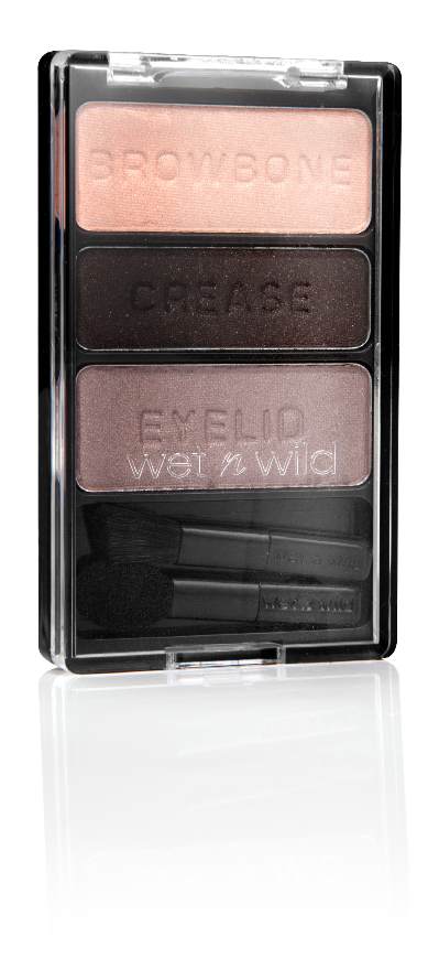 Παλέτα σκιών ματιών Wet n Wild με τρεις αποχρώσεις και πινέλα εφαρμογής.