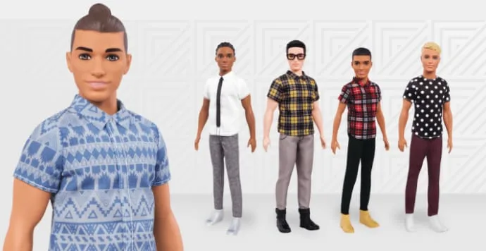 Πέντε διαφορετικές κούκλες Ken από τη σειρά Barbie της Mattel.