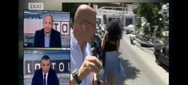 Ρεπόρτερ του ΣΚΑΪ «κοζάρει» περαστική την ώρα της ζωντανής σύνδεσης