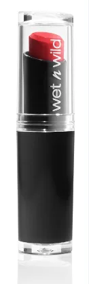 Κραγιόν wet n wild σε κόκκινη απόχρωση με διάφανο καπάκι.