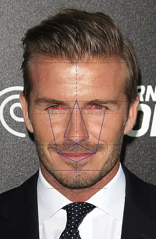 Ο David Beckham με μετρήσεις της χρυσής τομής Phi στο πρόσωπό του για την ανάδειξη του πιο ωραίου άνδρα.