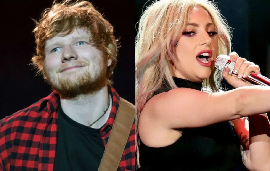 Ο Ed Sheeran και η Lady Gaga σε κολλάζ φωτογραφιών.