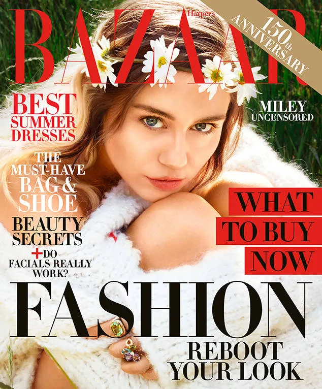 Η Miley Cyrus στο εξώφυλλο του περιοδικού Harper's Bazaar.