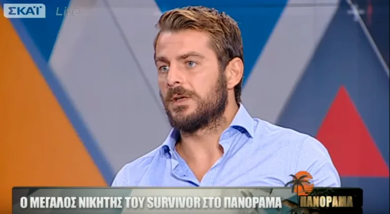 Ο Γιώργος Αγγελόπουλος (Ντάνος) σε τηλεοπτική εκπομπή.