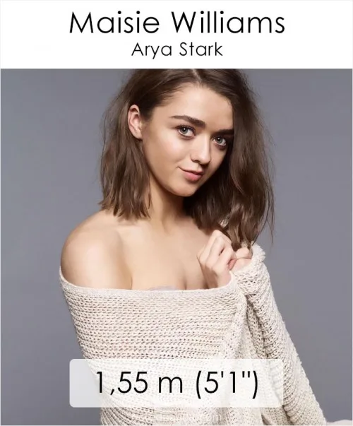 Η Maisie Williams ποζάρει με πλεκτή ζακέτα σε γκρίζο φόντο.