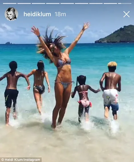 Η Heidi Klum στην παραλία με τα παιδιά της