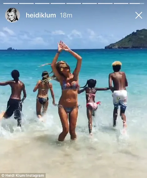 Η Heidi Klum με τα παιδιά της στην παραλία