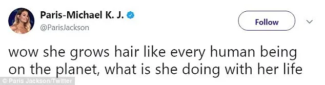 Στιγμιότυπο από το Twitter της Paris Jackson
