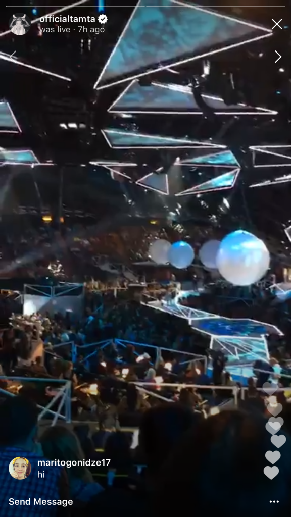 Στιγμιότυπο από την τελετή των MTV VMA 2017 μέσα από story της Τάμτα.