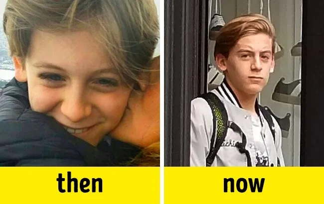 Σύγκριση φωτογραφιών του γιου της Angelina Jolie, Knox Jolie-Pitt, σε μικρότερη και μεγαλύτερη ηλικία.
