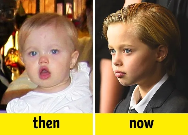 Σύγκριση φωτογραφιών της Shiloh Jolie-Pitt ως μωρό και σε μεγαλύτερη ηλικία.
