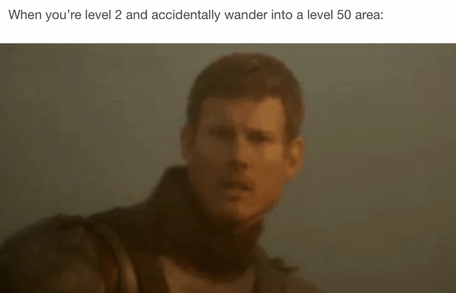Meme από το Game of Thrones με τον Dickon Tarly σε πεδίο μάχης.