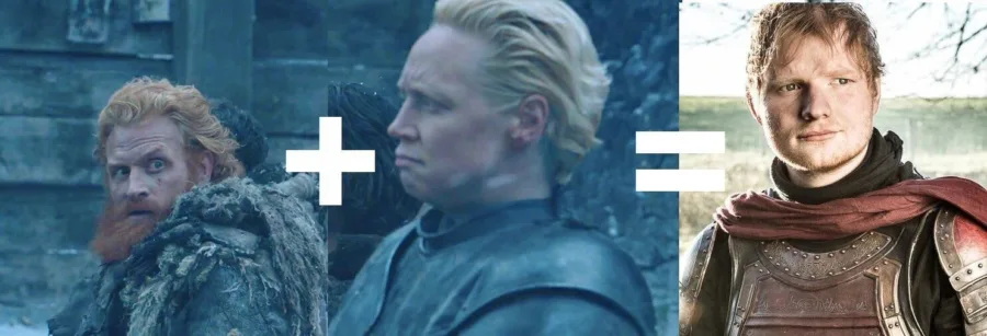 Meme με χαρακτήρες από το Game of Thrones και τον Ed Sheeran.
