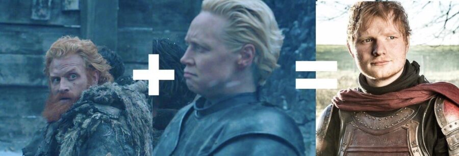 Meme με χαρακτήρες από το Game of Thrones και τον Ed Sheeran.
