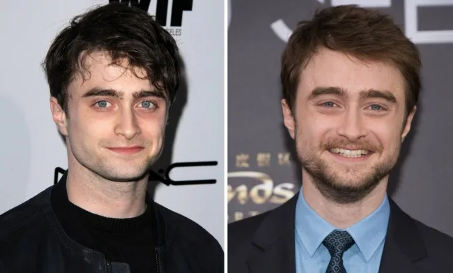 Κολάζ με δύο φωτογραφίες του Daniel Radcliffe.