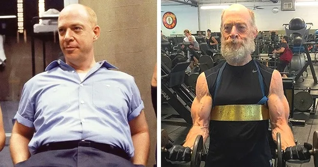 Κολάζ με δύο φωτογραφίες ηθοποιού που δείχνουν τη σωματική του αλλαγή.