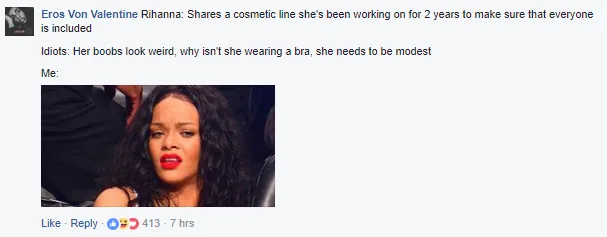 Η Rihanna με έκφραση απορίας σε στιγμιότυπο από τα μέσα κοινωνικής δικτύωσης.